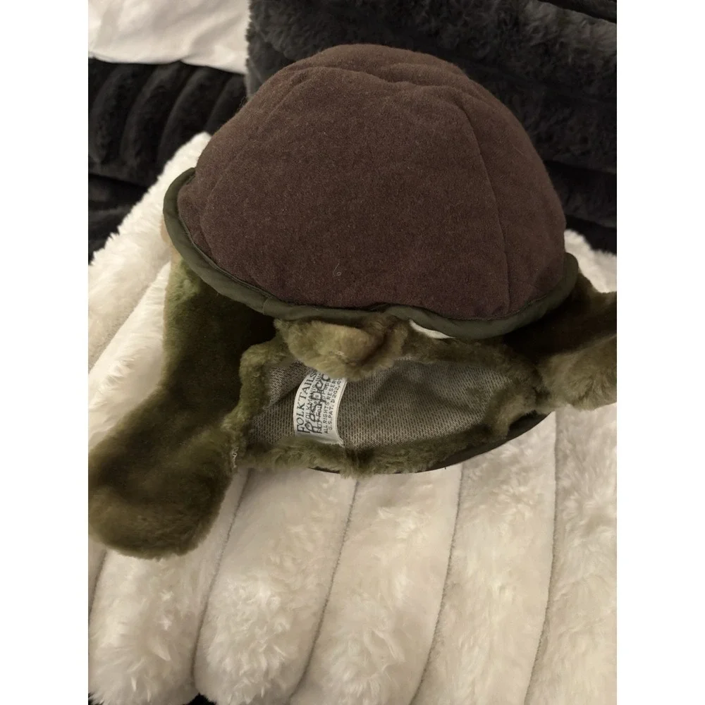 Vintage Folktails Folkmanis Furry Folk Green Turtle Plush Hand Puppet 8